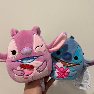 Disney Stitch and Angel Plush Set - Pink and Blue